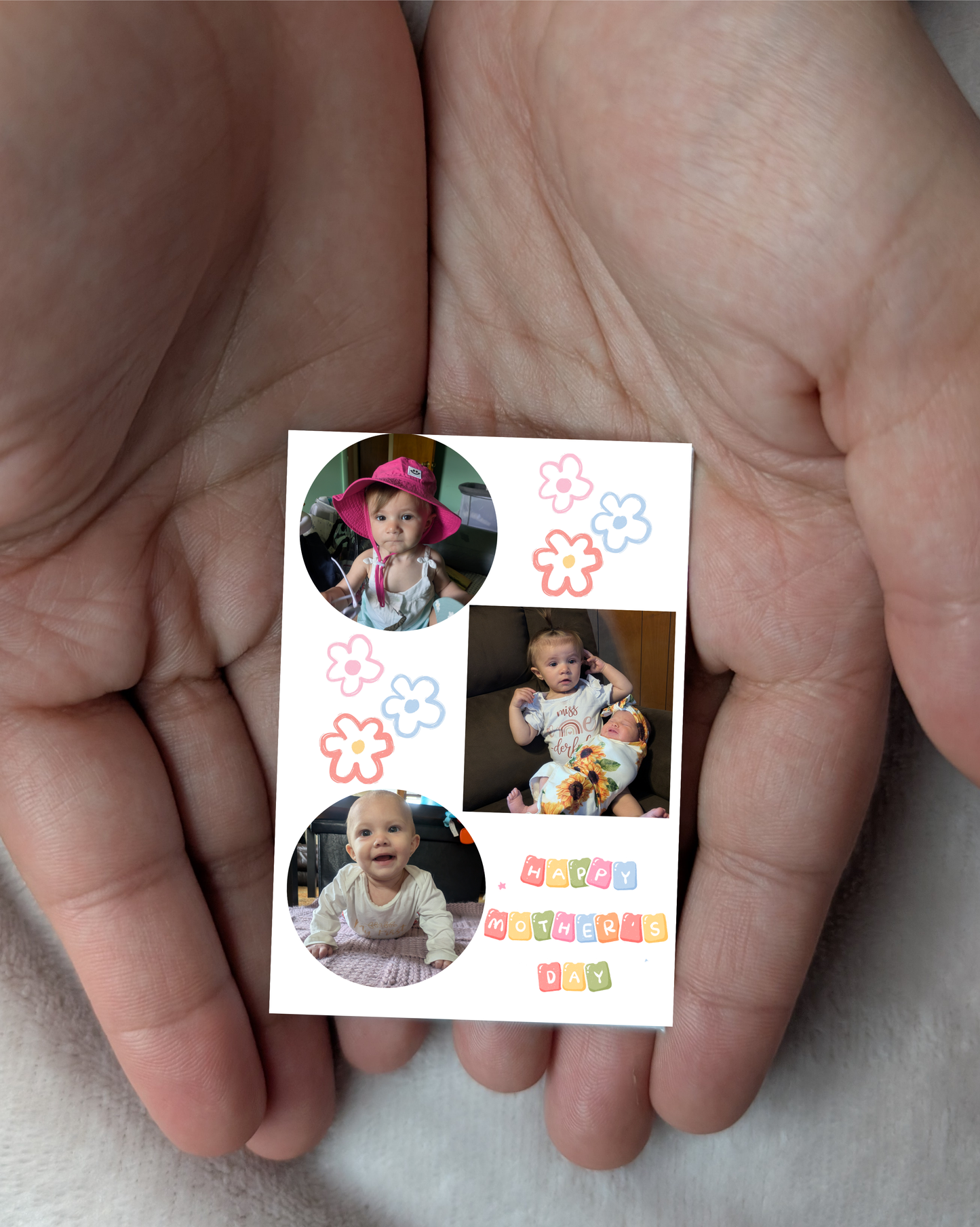 Happy Mother's Day – 2x3 Personalized Three Photo Floral Magnet