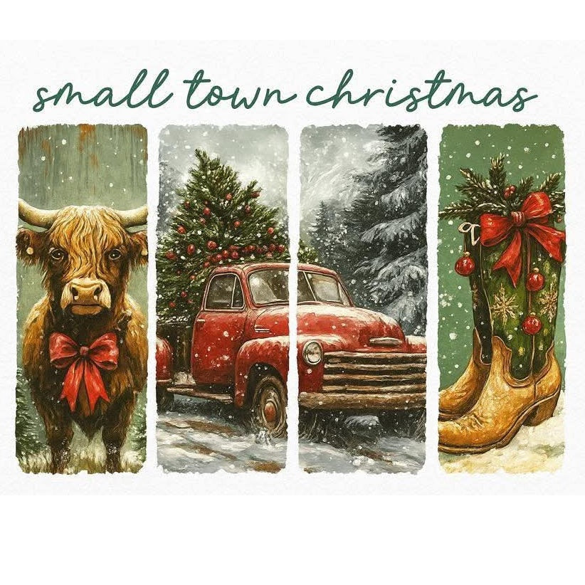 Small Town Christmas 2x2 Magnet