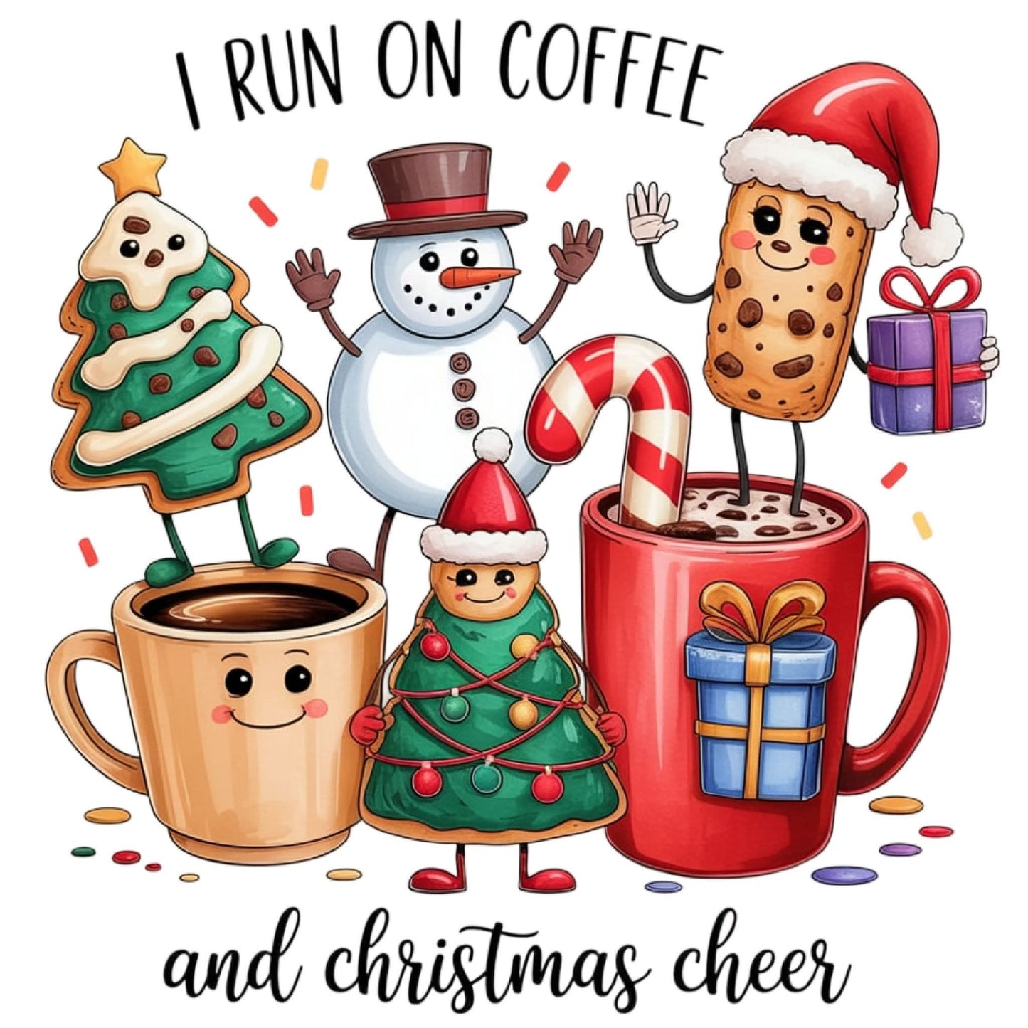 I Run on Coffee and Christmas Cheer 2x2 Magnet
