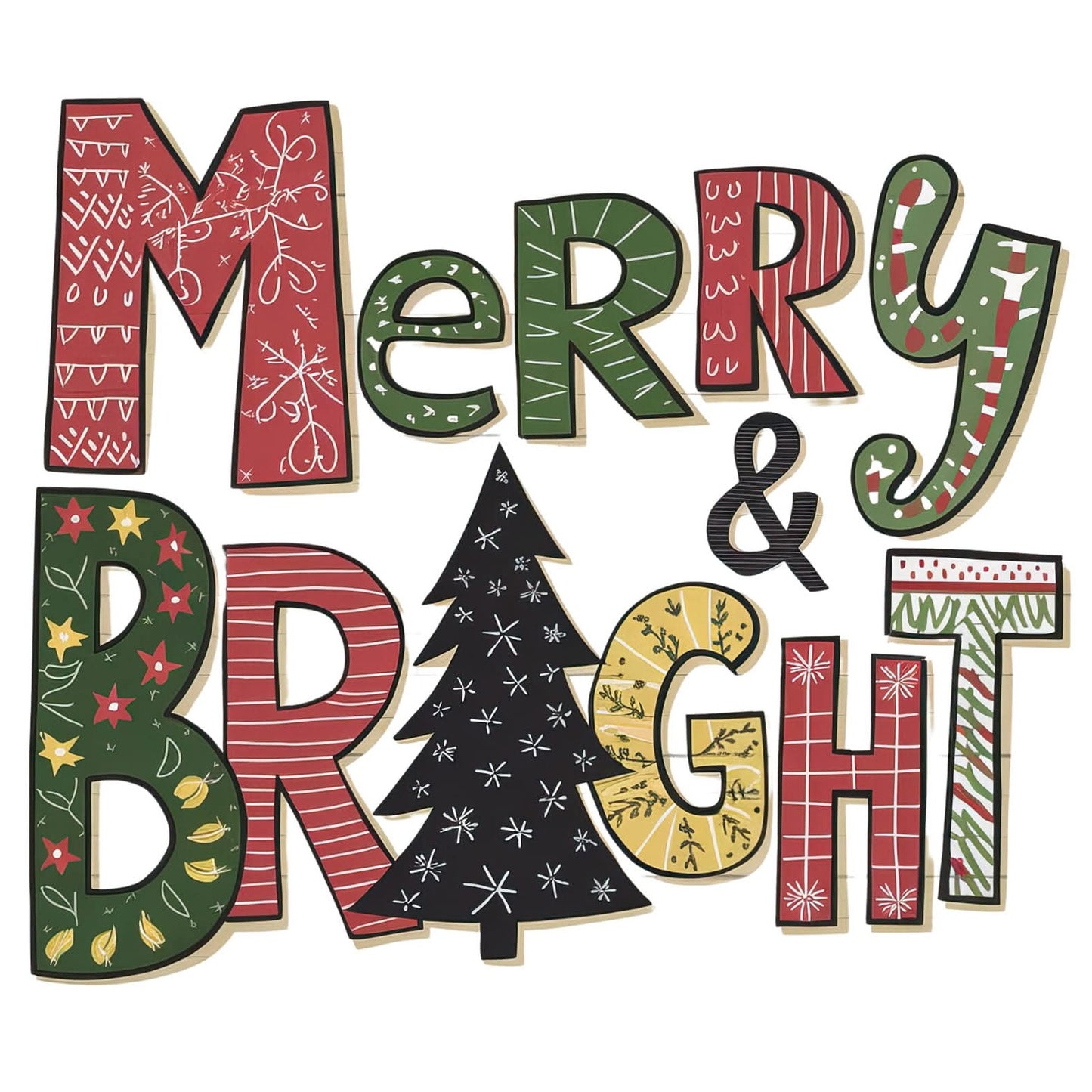 Merry and Bright Classic 2x2 Magnet