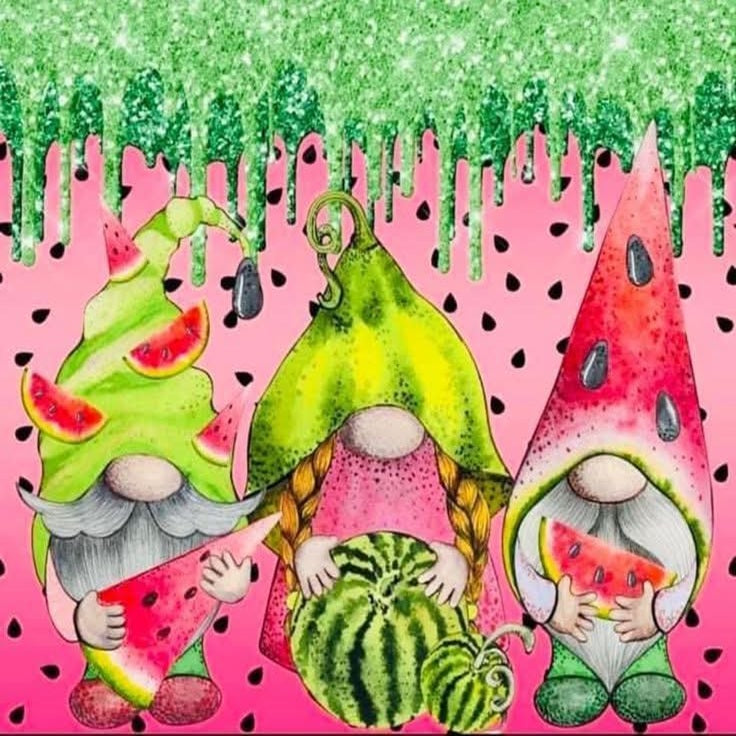 Watermelon Gnome 2x2 Magnet