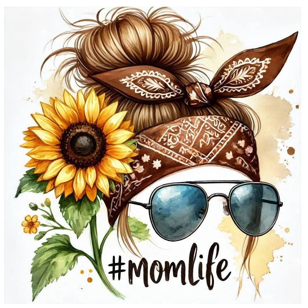 Sunflower #Momlife 2x2 Magnet