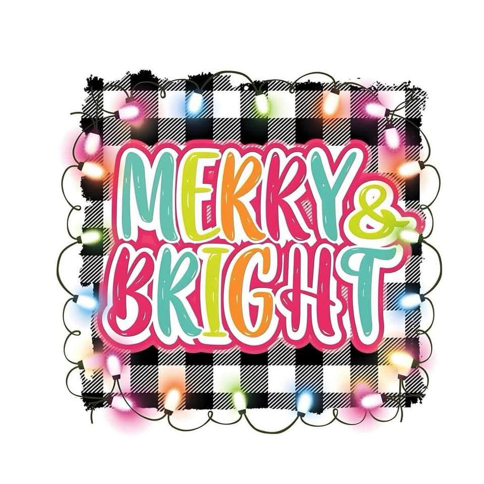 Merry and Bright Neon 2x2 Magnet