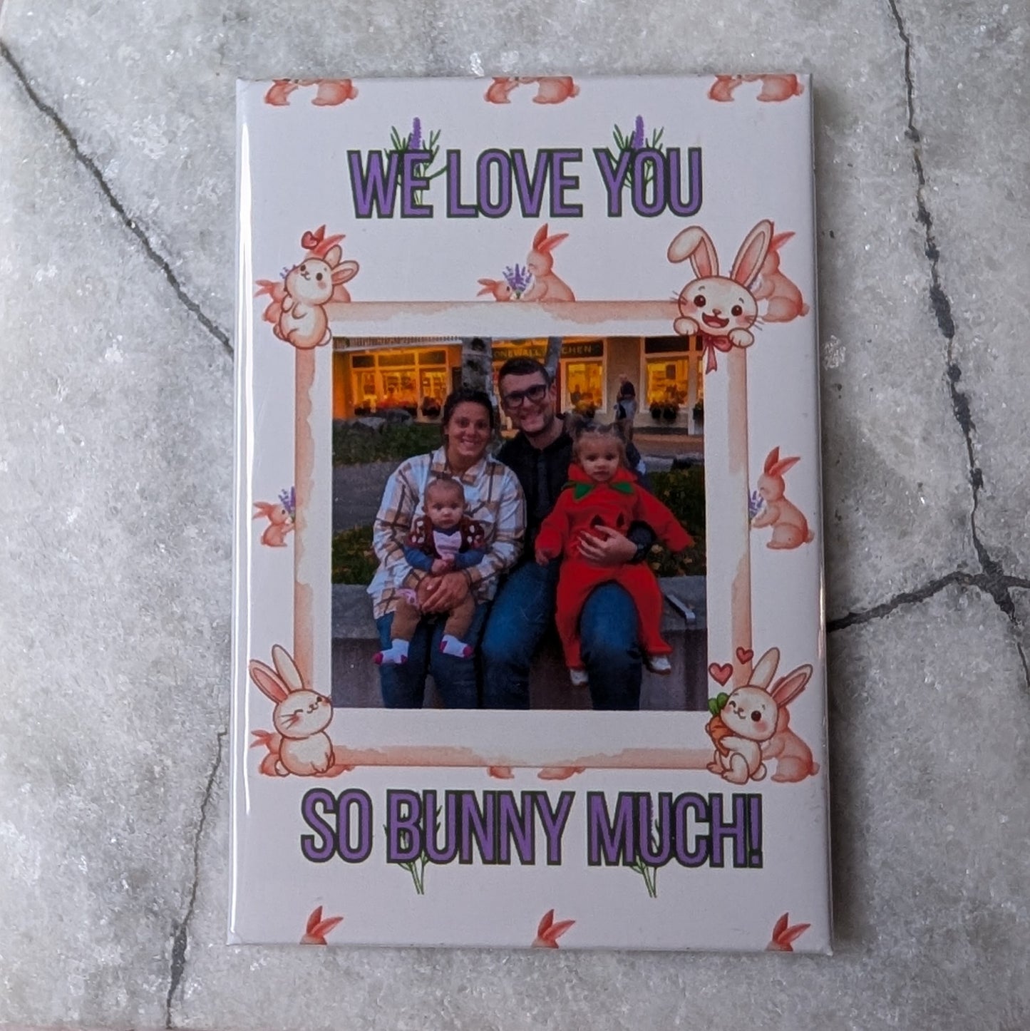 We Love You So Bunny Much – 2x3 Personalized Polaroid Photo Magnet