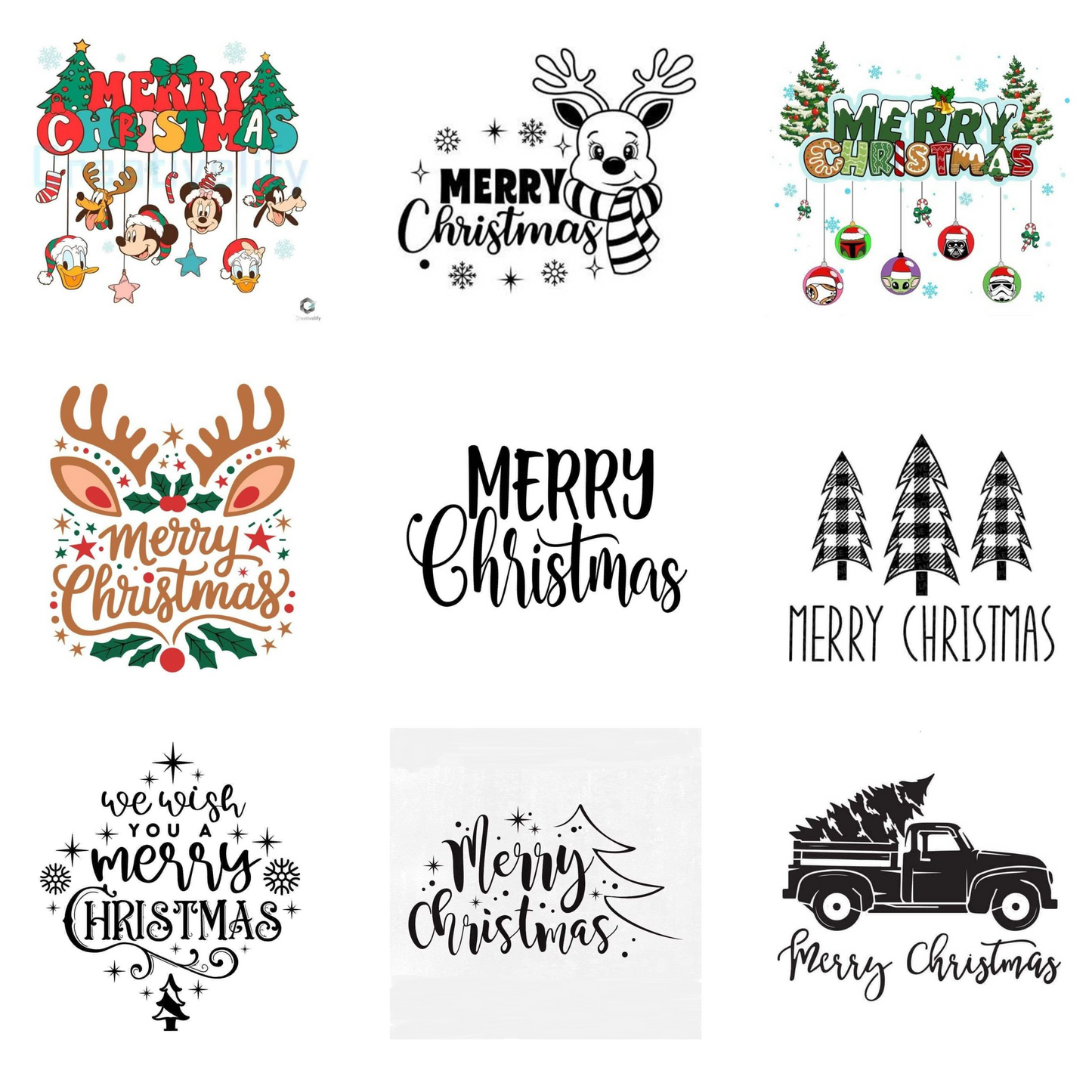2"x2" Premade Merry Christmas Magnets
