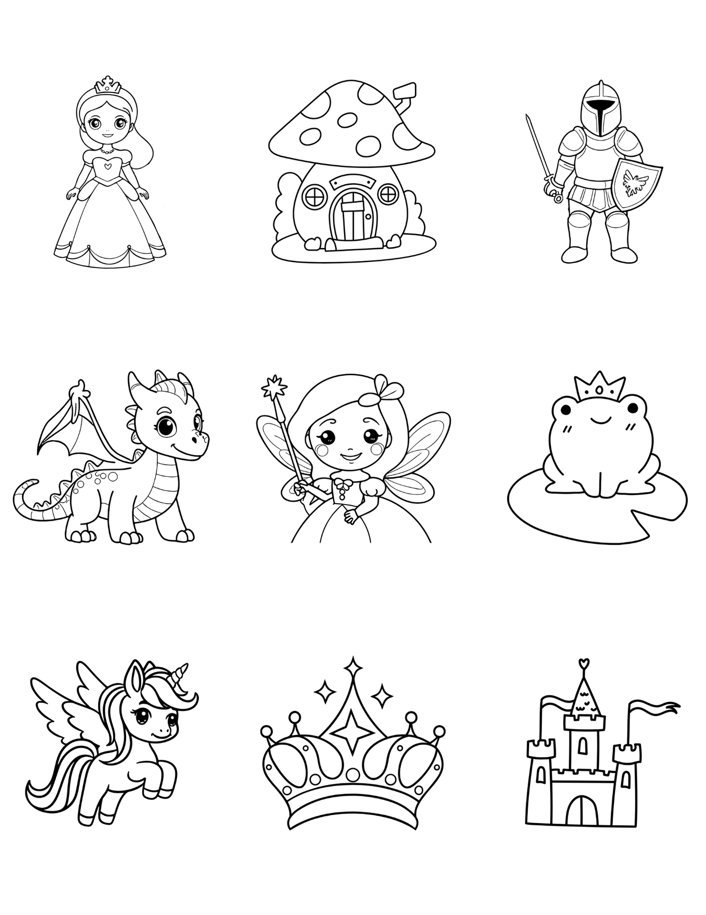 Fairytale Coloring Dry Erase Magnets