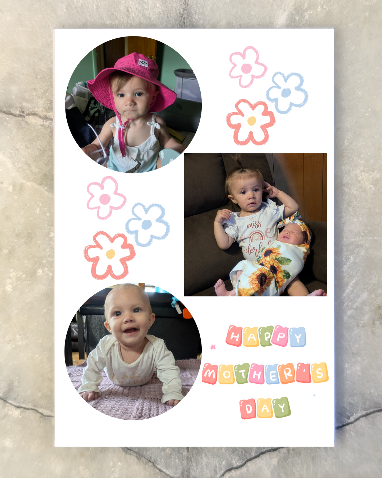 Happy Mother's Day – 2x3 Personalized Three Photo Floral Magnet