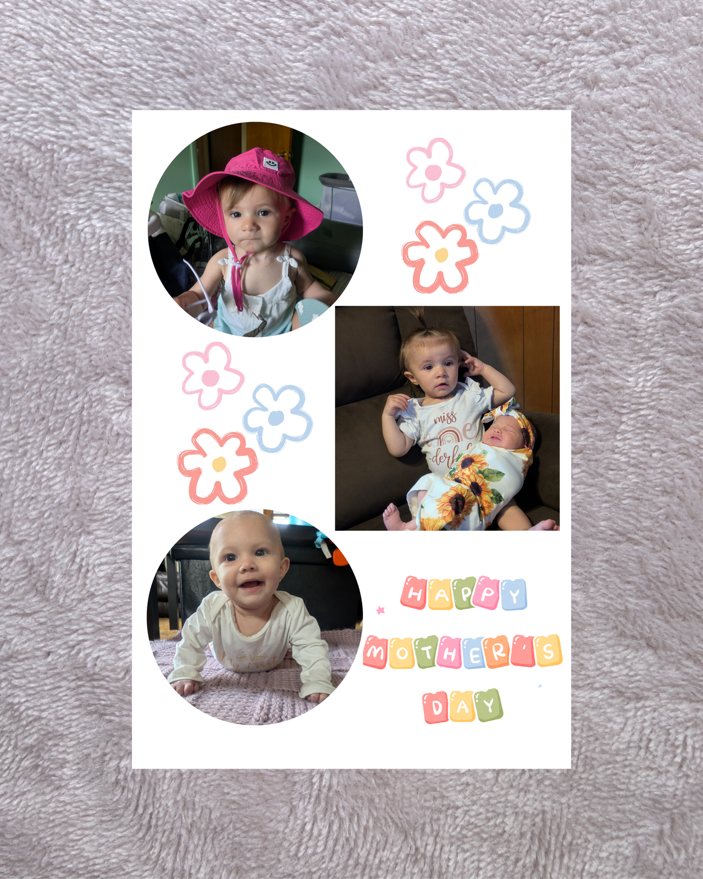 Happy Mother's Day – 2x3 Personalized Three Photo Floral Magnet