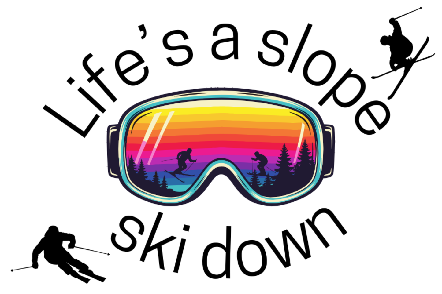 Life Is a Slope – Ski Down 2x3 Magnet