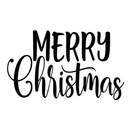 Merry Christmas Black and White 2x2 Magnet