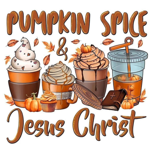 Pumpkin Spice and Jesus Christ 2x2 Magnet