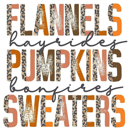 Flannels Hayrides Pumpkins Bonfires Sweaters 2x2 Magnet
