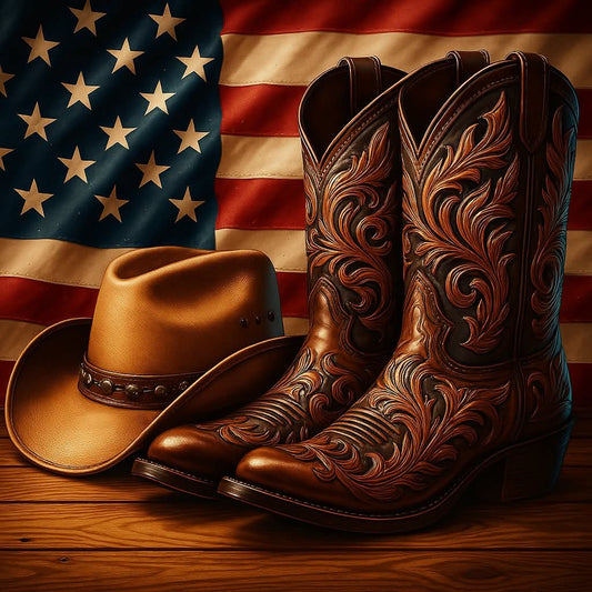 American Cowboy Hat and Boots 2x2 Magnet