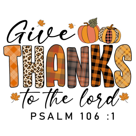 Give Thanks to the Lord Patterned 2x2 Magnet