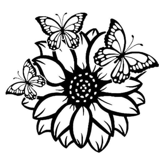 Sunflower (Black and White) 2x2 Magnet