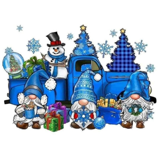 Blue Gnomes Winter 2x2 Magnet