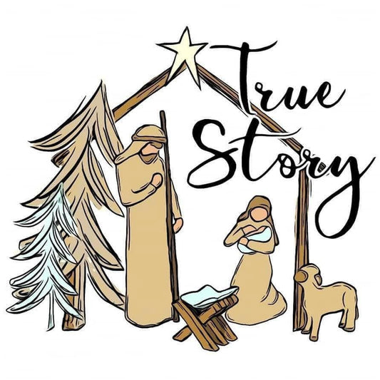 True Story Rustic Nativity 2x2 Magnet