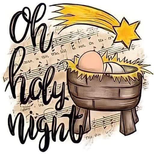 Oh Holy Night Manger Hymnal 2x2 Magnet