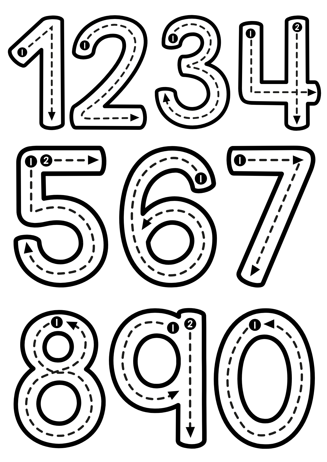 Dry Erase Number Tracing Magnets