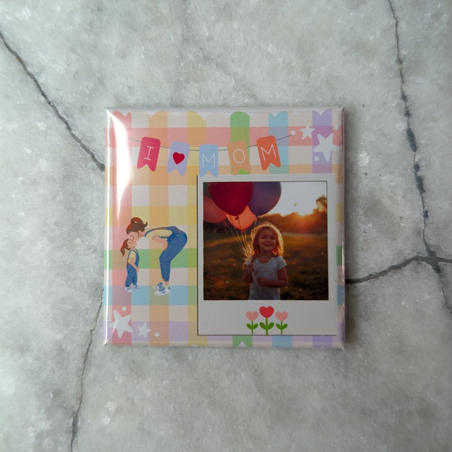 I Love You – 2x2 Scrapbook Style Personalized Photo Magnet