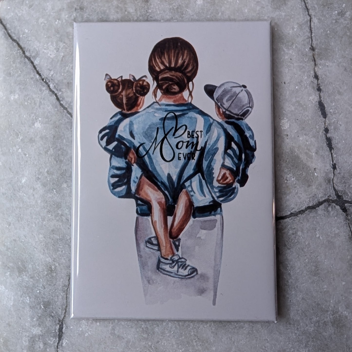 Best Mom Ever – 2x3 Mom & Kids Blue Jacket Magnet