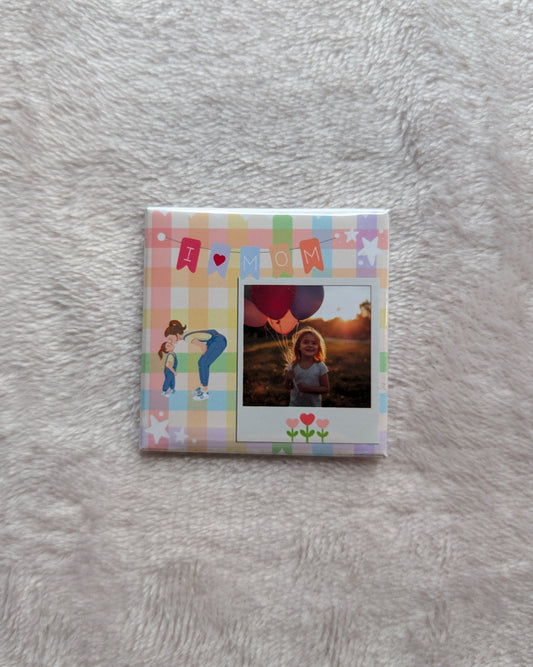 I Love You – 2x2 Scrapbook Style Personalized Photo Magnet