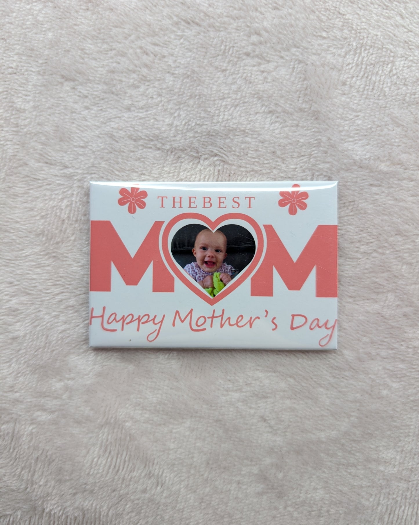 The Best Mom – 2x3 Personalized Heart Photo Mother's Day Magnet