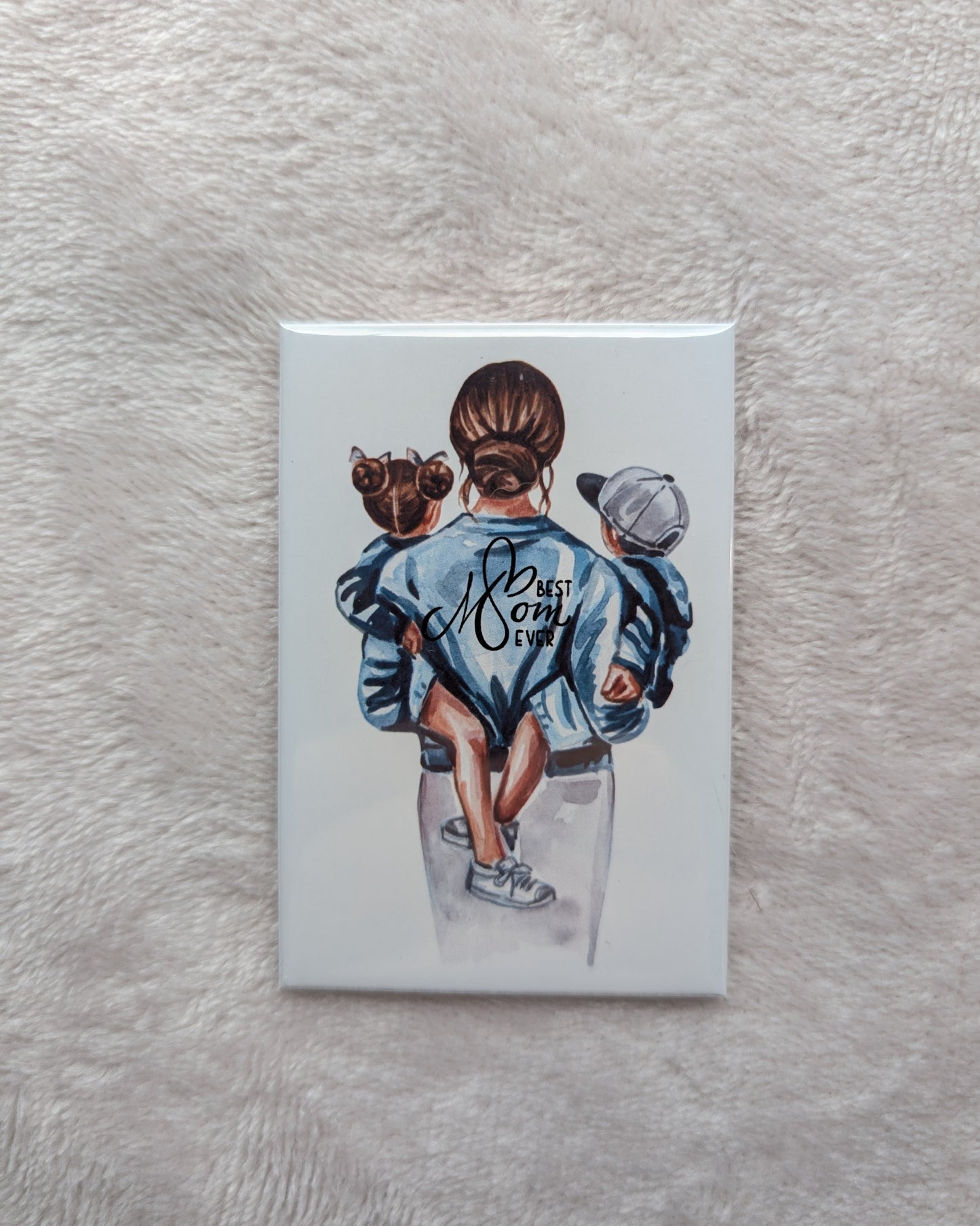Best Mom Ever – 2x3 Mom & Kids Blue Jacket Magnet