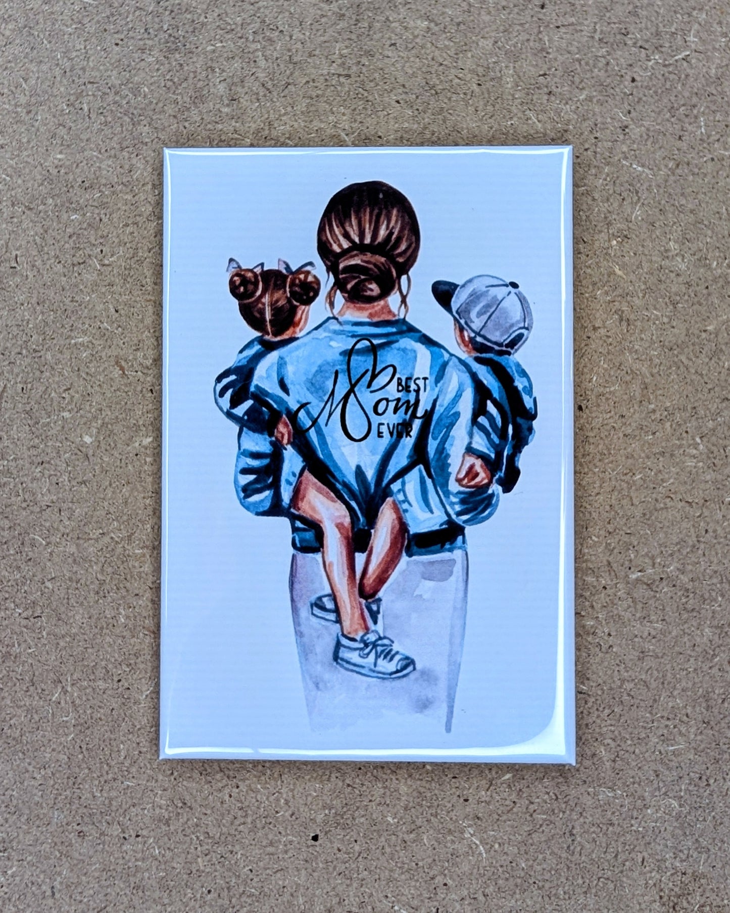 Best Mom Ever – 2x3 Mom & Kids Blue Jacket Magnet