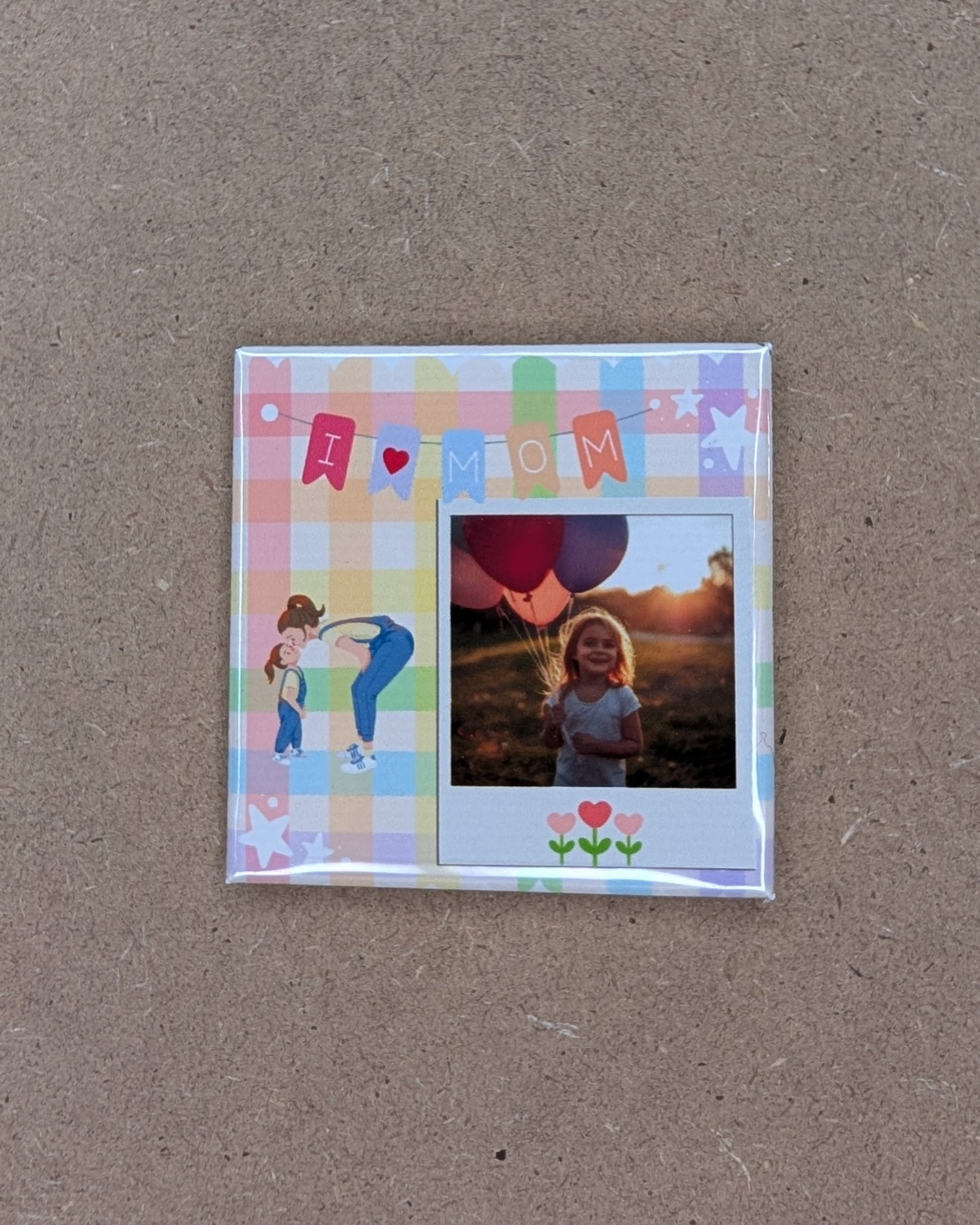 I Love You – 2x2 Scrapbook Style Personalized Photo Magnet