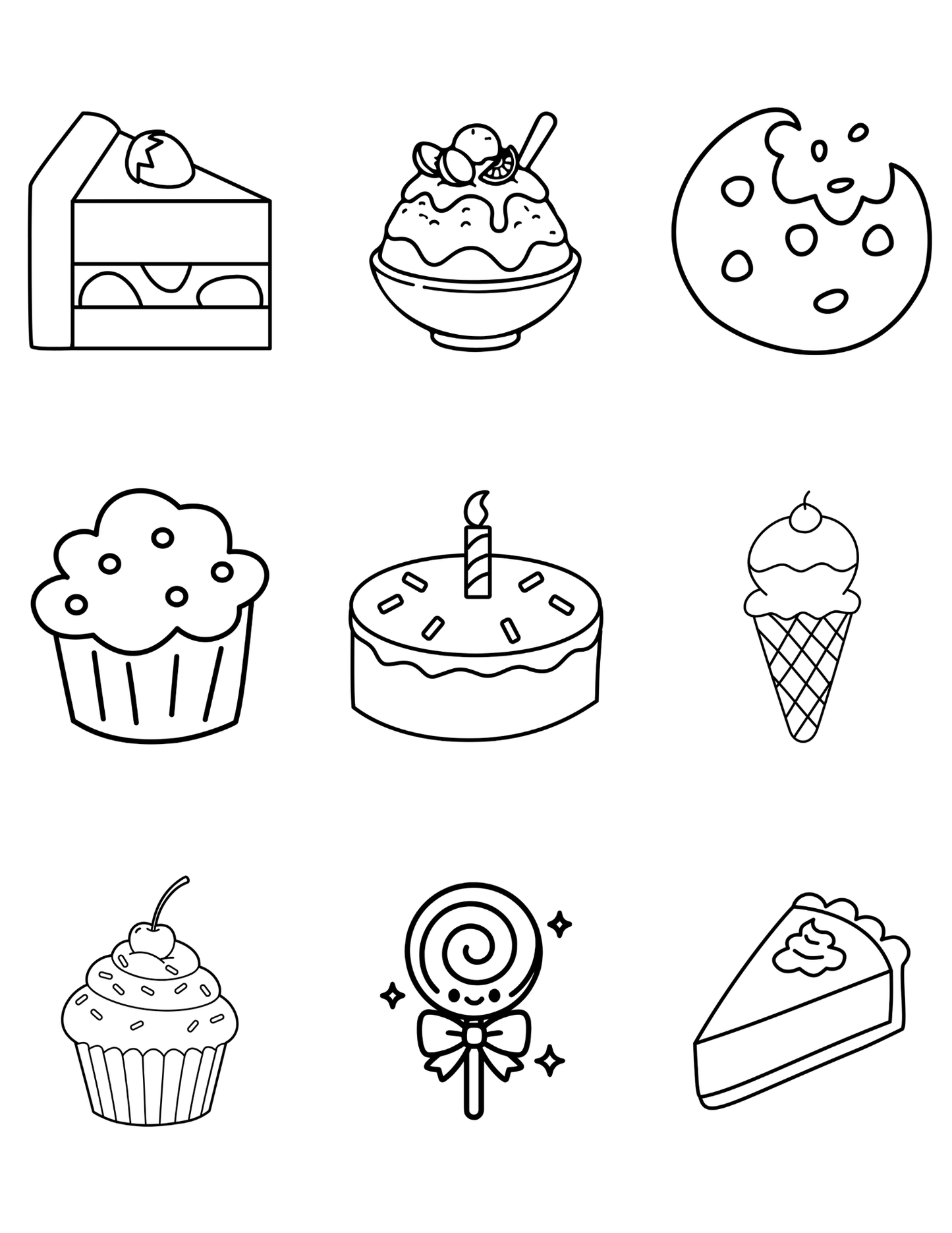 Dessert Coloring  Dry Erase Magnets