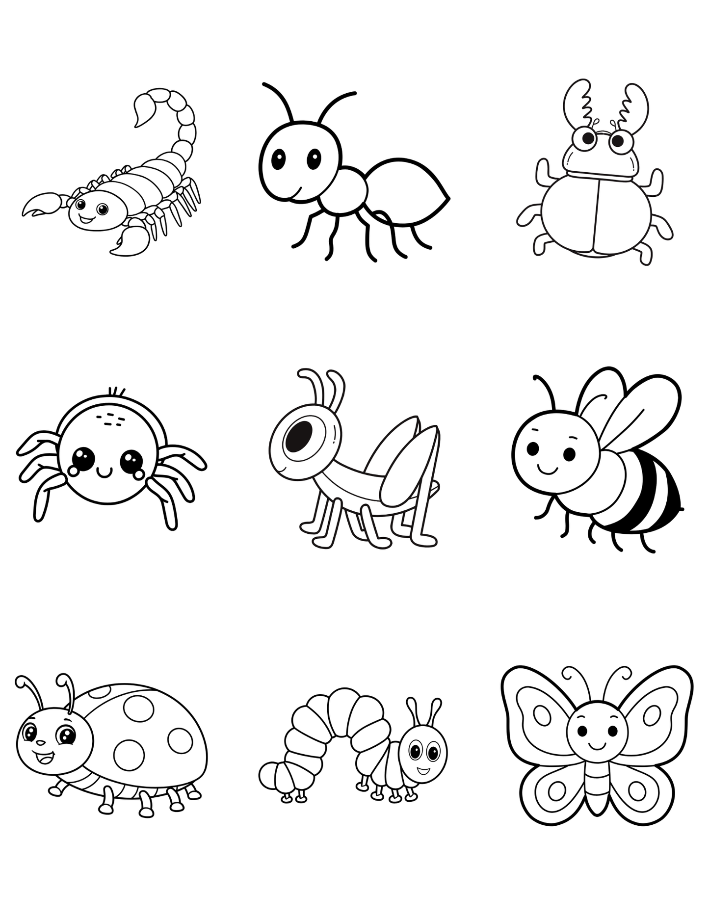 Insect Coloring Dry Erase Magnets