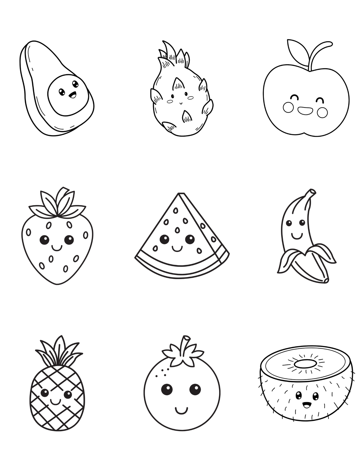 Fruit Coloring Dry Erase Magnets