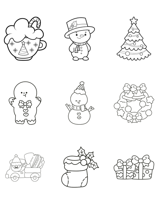 Dry Erase Christmas Coloring Magnets