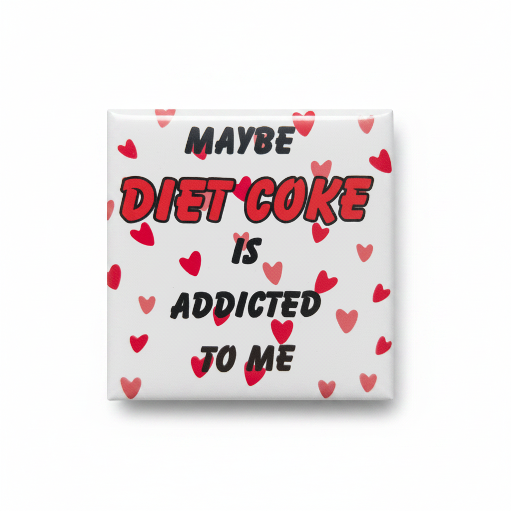 Maybe Diet Coke Is Addicted to Me magnet on white background