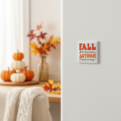 Fall Breeze and Autumn Leaves 2x2 Magnet - Cozy Kitchen Lifestyle