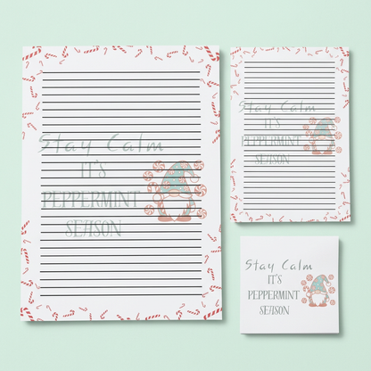 Peppermint Season stationery on a pale mint background