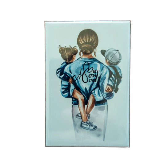 Best Mom Ever – 2x3 Mom & Kids Blue Jacket Magnet