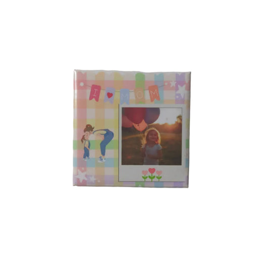 I Love Mom – 2x2 Scrapbook Style Personalized Photo Magnet