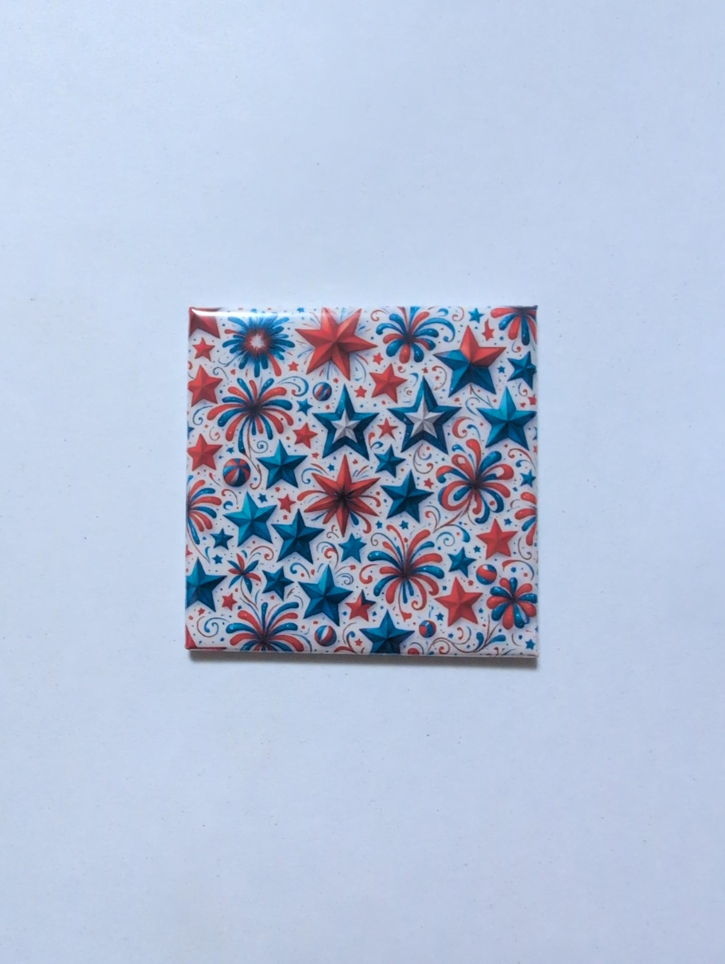 Stars & Fireworks 4th of July 2x2 Magnet