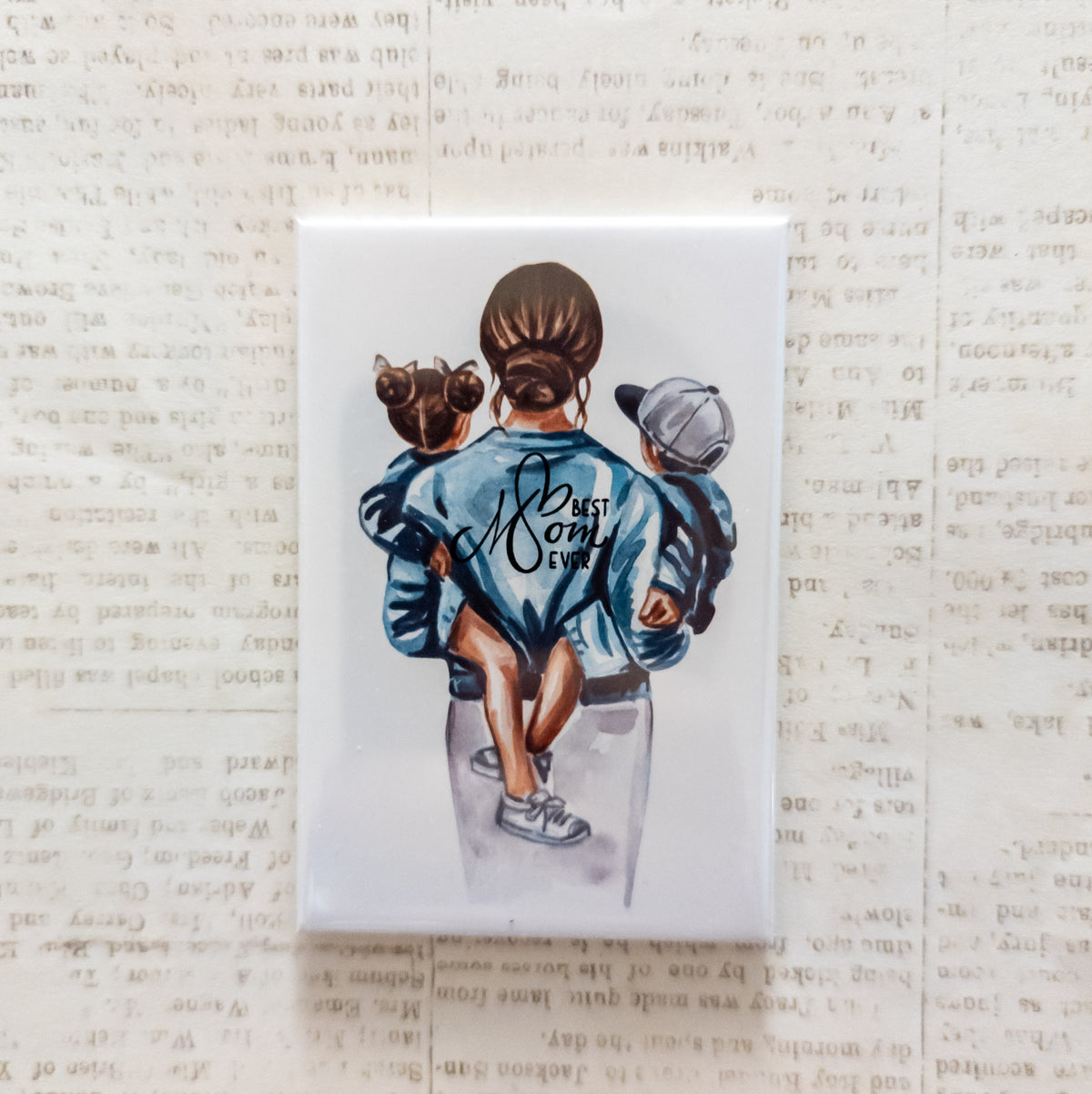 Best Mom Ever – 2x3 Mom & Kids Blue Jacket Magnet
