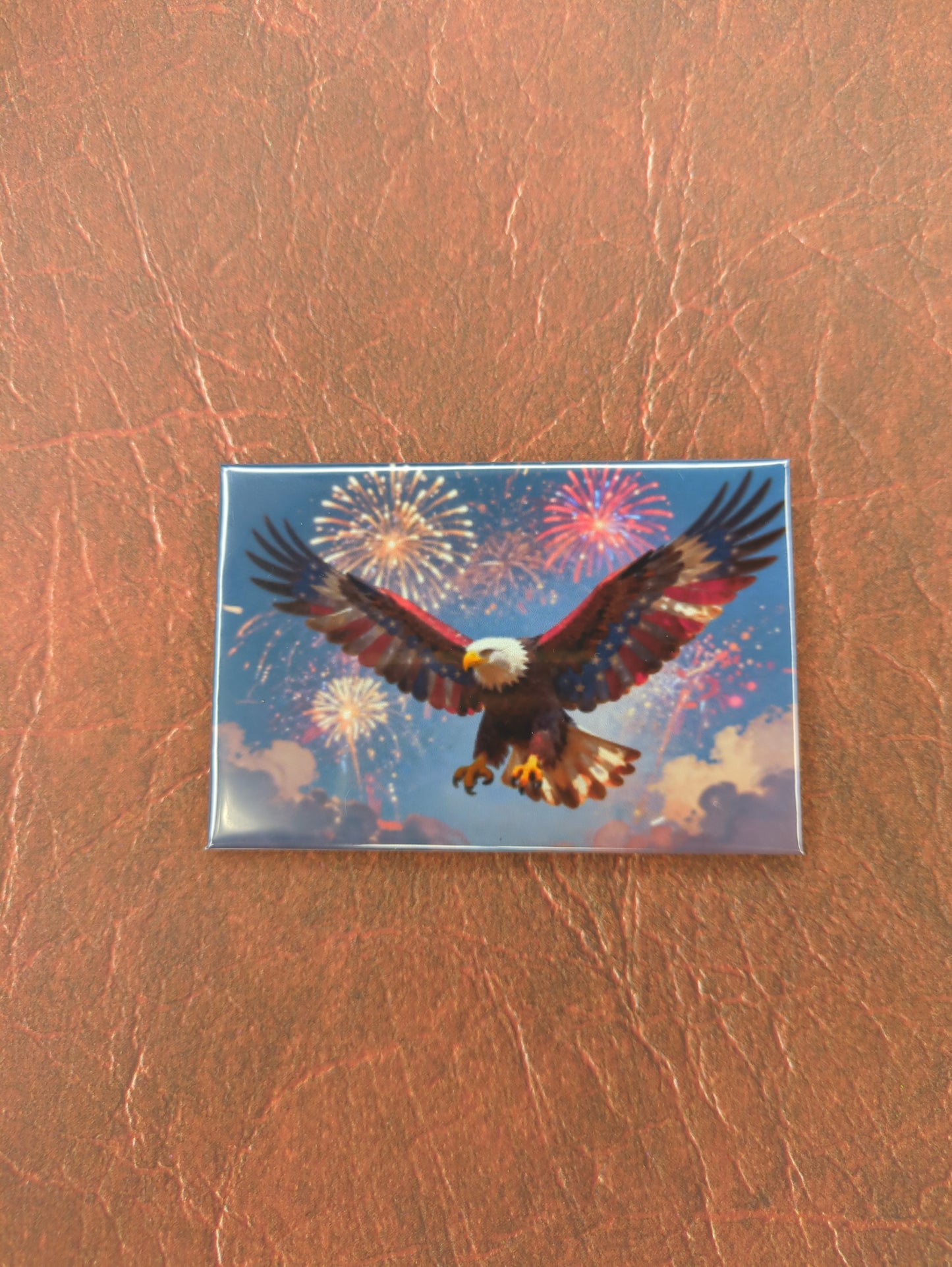 American Eagle Flag Fireworks 2x3 Magnet