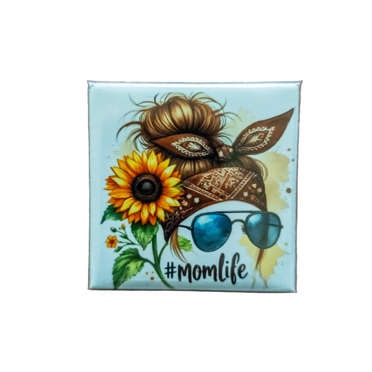 Sunflower #Momlife 2x2 Magnet