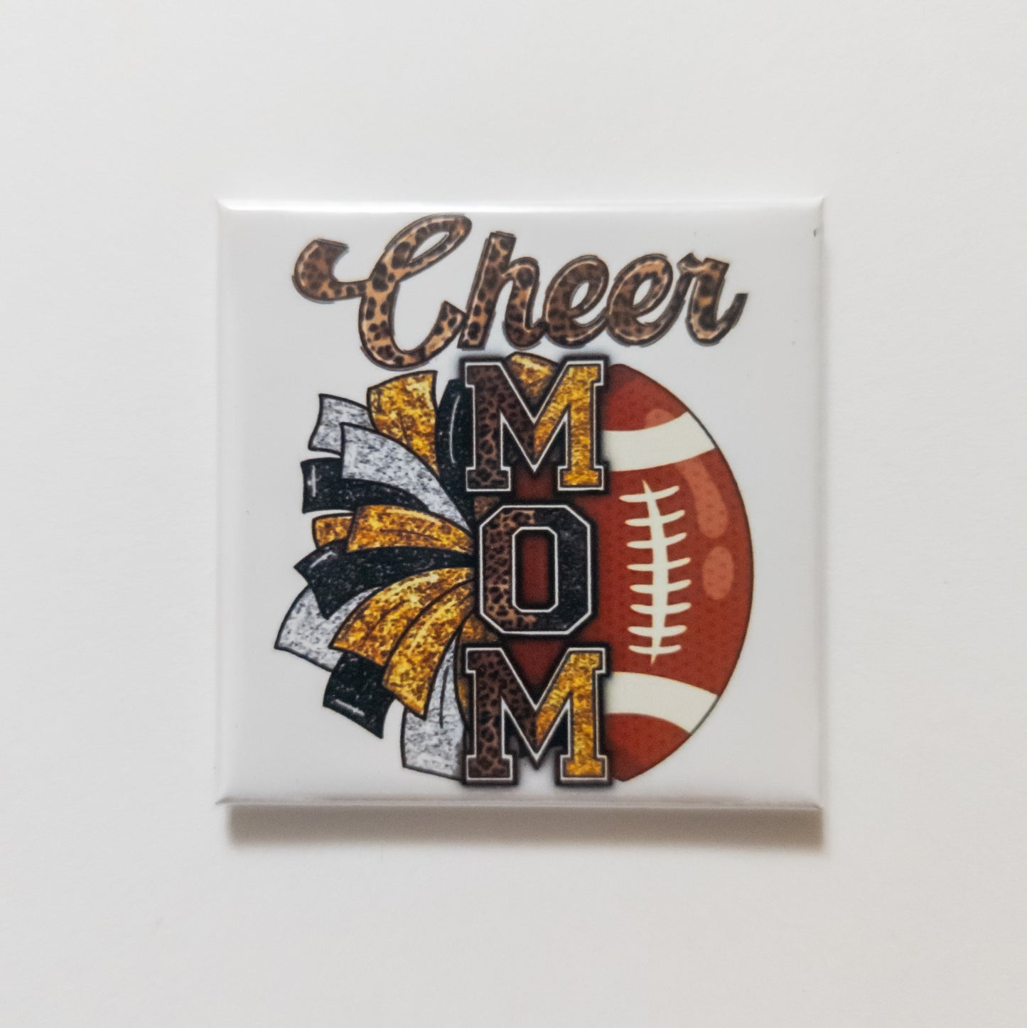 Cheer Mom Football Magnet 2x2