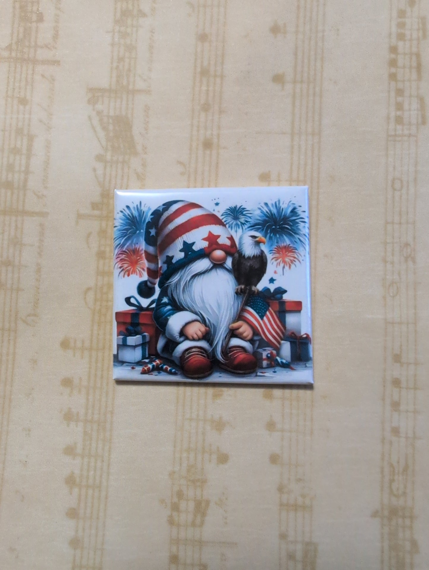 Patriotic Gnome with an Eagle