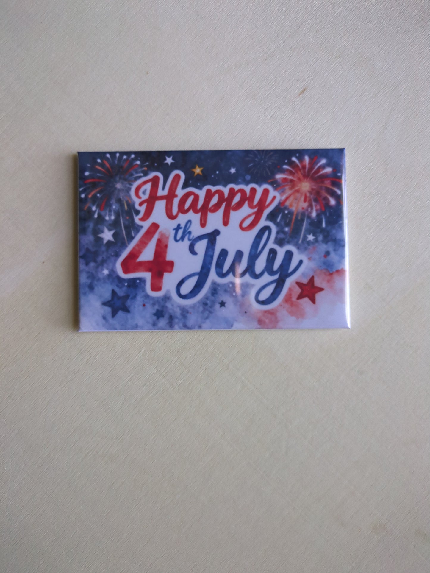Happy 4th of July Watercolor Fireworks & Stars 2x3 Magnet