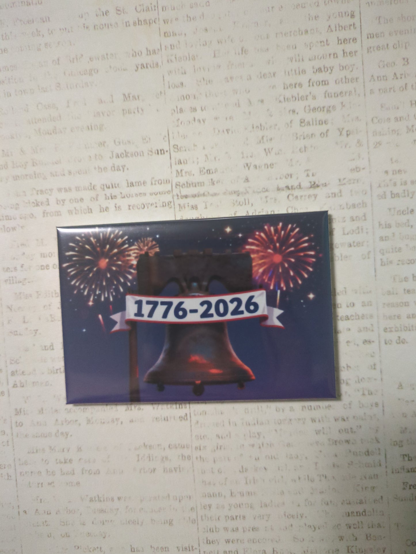 Liberty Bell 250th Anniversary 1776-2026 Fireworks 2x3 Magnet