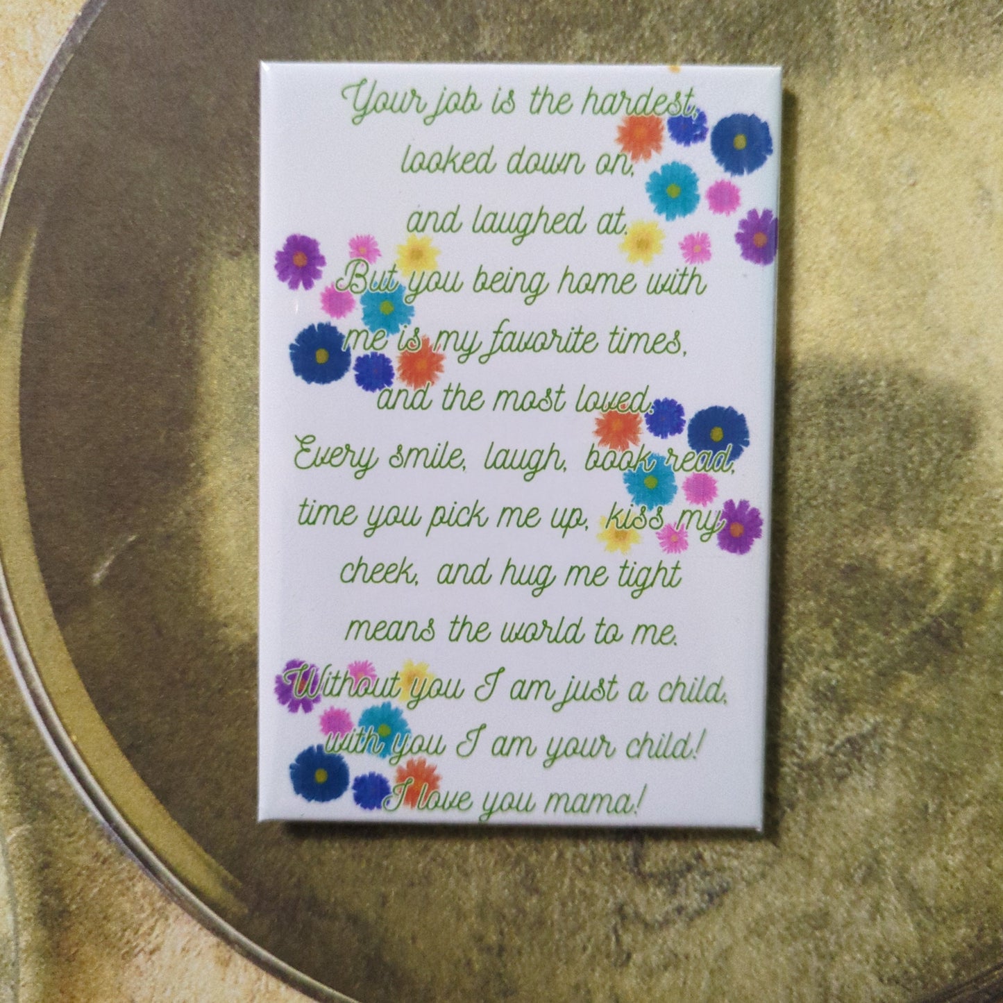 A Love Letter to My Stay at Home Mom – 2x3 Watercolor Floral Magnet