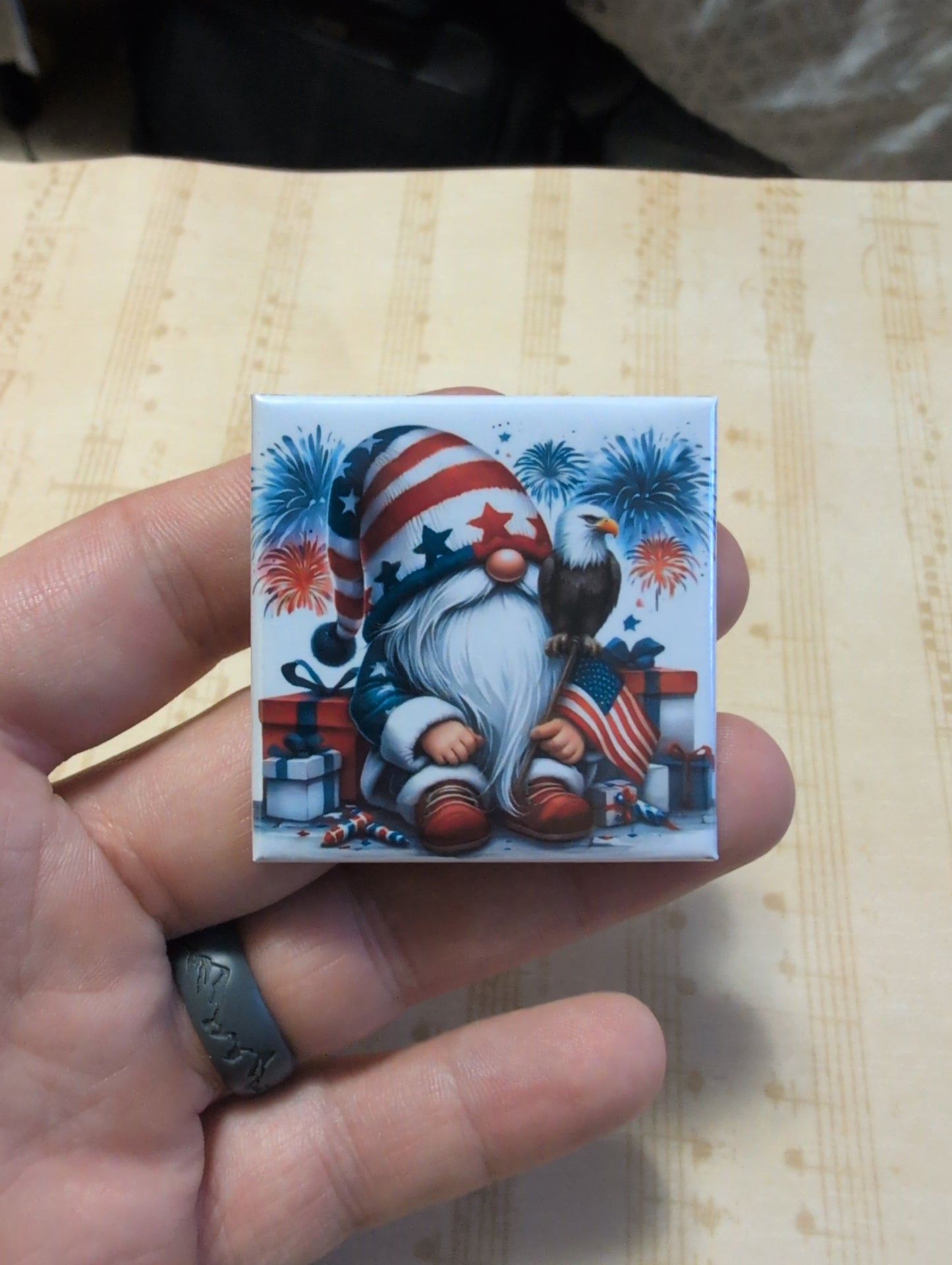 Patriotic Gnome with an Eagle