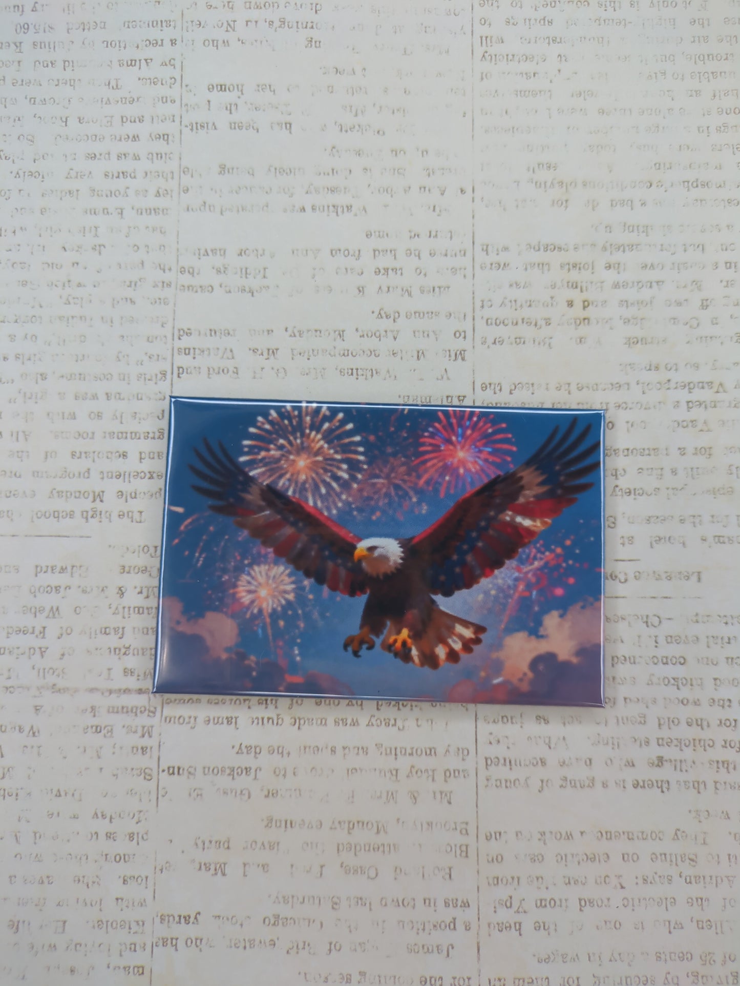 American Eagle Flag Fireworks 2x3 Magnet